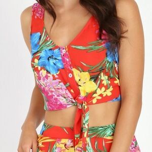 Show Me Your Mumu Tanya Tie Tropical Crop M